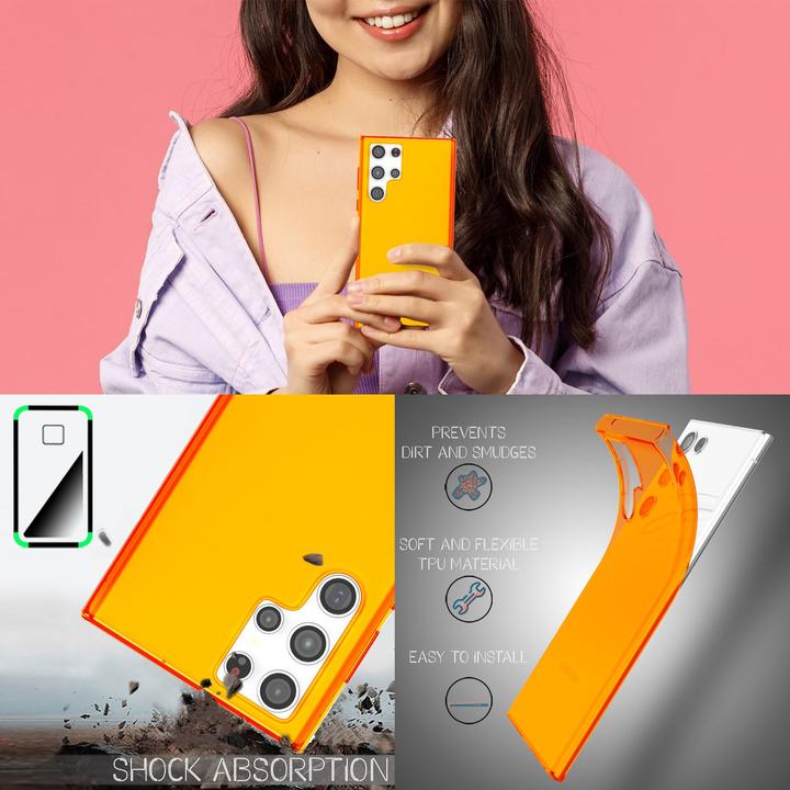 Produktbild Nalia Klar Transparente Neon Silikon Hülle (Samsung Galaxy S22 Ultra)