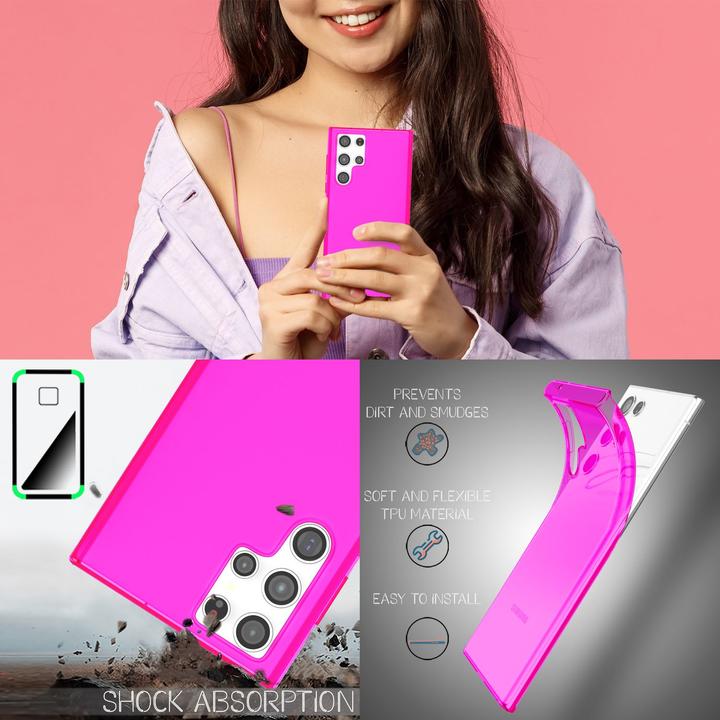 Produktbild Nalia Klar Transparente Neon Silikon Hülle (Samsung Galaxy S22 Ultra)
