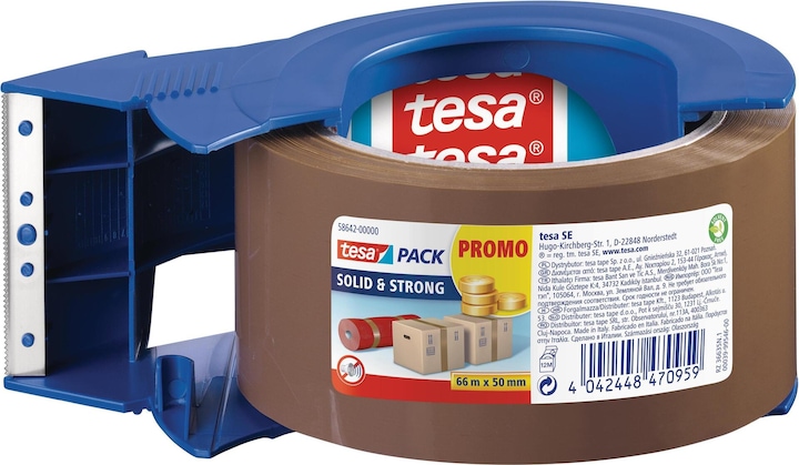 Produktbild tesa tesapack SOLID & STRONG Packband, leise abrollbar