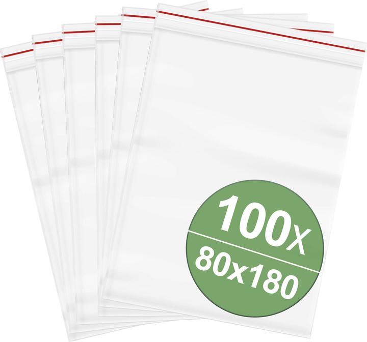 Quadrios Pressure seal bag without labelling strip (W x H) 80 mm x 180 mm Transparent (100 pcs.)