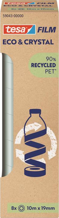 Produktbild tesa tesafilm® ECO & CRYSTAL Klebeband 8 Rollen je 10m:19mm (19 mm)