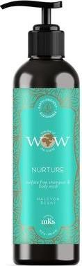 Actual product image Earthly Body MKS eco WOW Nurture Sulfate-Free Shampoo & Body Wash Halcyon Scent Vegan Cruelty Free 10 Fl Oz (296 ml, Liquid shampoo)