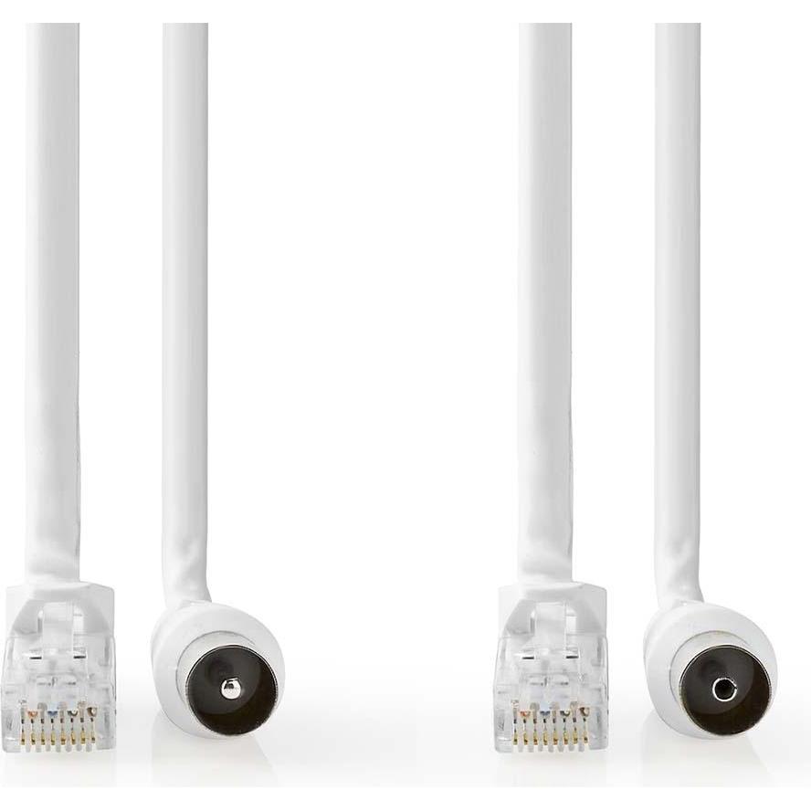 Thumbnail - Nedis Coax & Cat6 Kombikabel IEC (Coax) Stecker / RJ45 Stecker IEC (Coax) Buchse / RJ45 Stecker (Antennenkabel), Antenne...