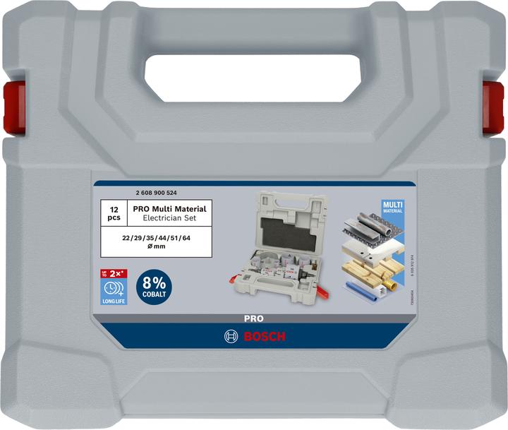Produktbild Bosch Professional Zubehör PRO Multi Material Lochsägen-Set, 12-tlg. (22, 29, 44, 51, 64, 35 Millimeter)