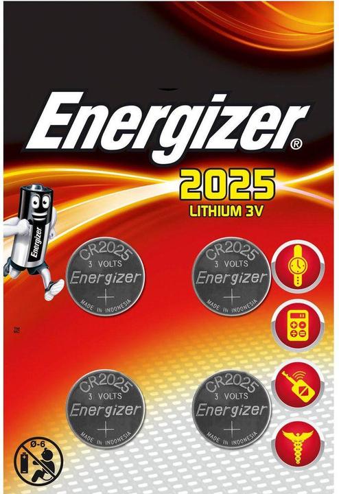 Produktbild Energizer CR2025 Lithium (4 Stk., CR2025, 163 mAh)