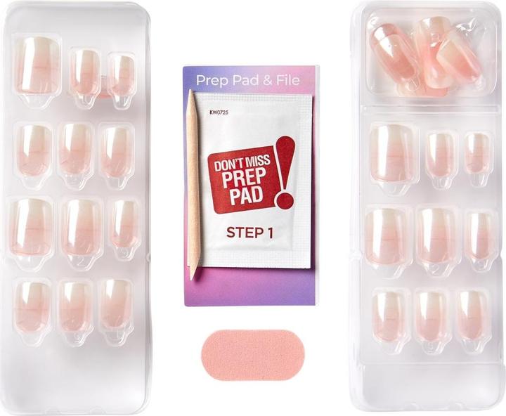 Produktbild KISS Glue-on nails ImPRESS Color FX - Connection 30 pcs (Kunstnägel, FX Connection Light White)