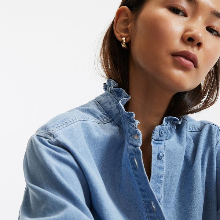 Immagine prodotto La Redoute Collections Abito corto in denim con colletto a balze (32)