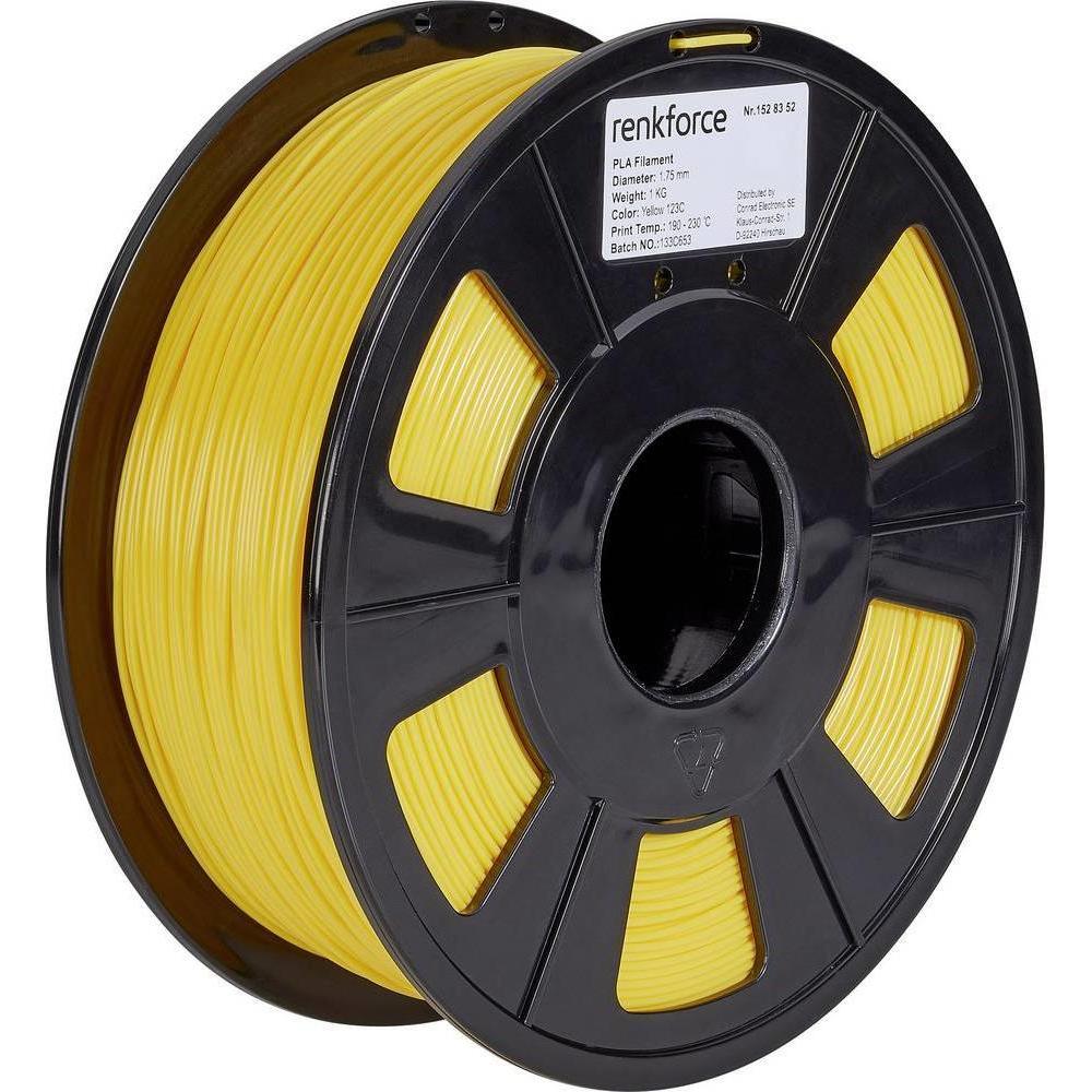 Renkforce Filament PLA (PLA, 1.75 mm, 1000 g, Gelb), 3D Filament, Gelb