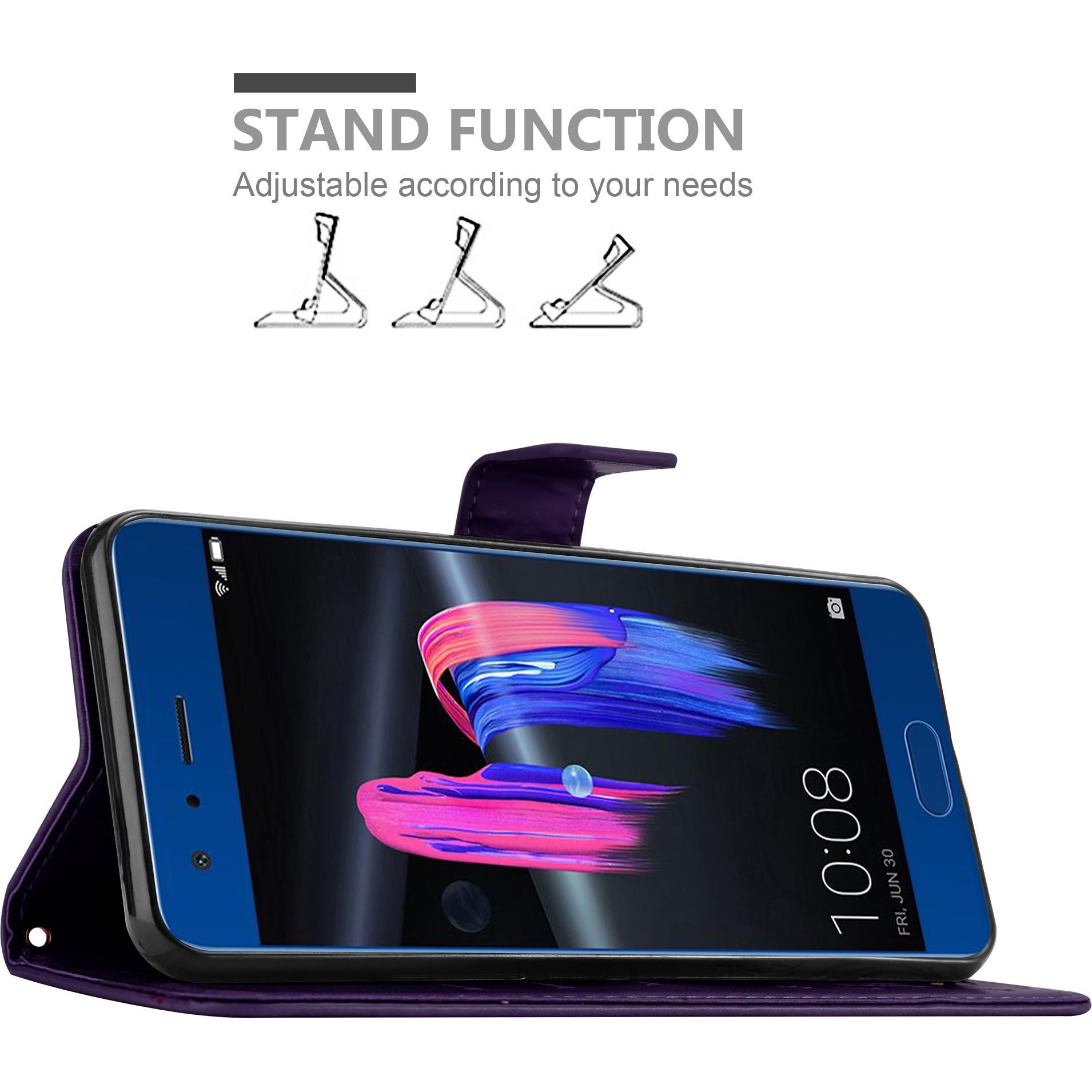 Thumbnail - Cadorabo Flower Book Cover (Honor 9), Smartphone Hülle, Violett
