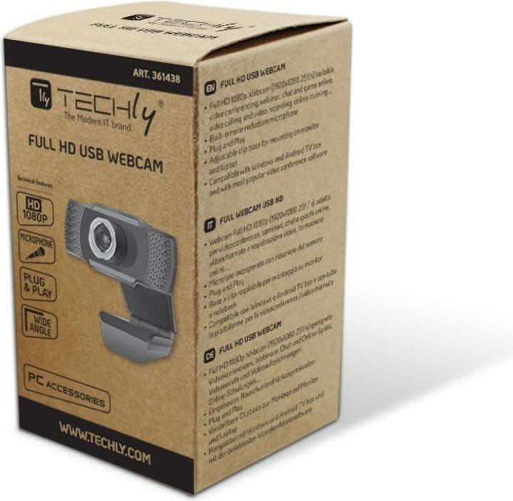 Productafbeelding Techly Full HD USB Webcam met microfoon (2.07 Mpx)