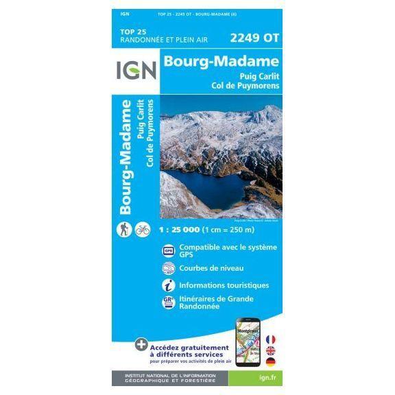 Bourg-Madame.Col De Puymorens.Pic Carlit, Landkarte