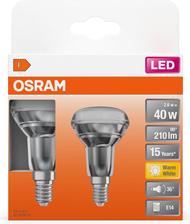 Image du produit Osram Lampes à réflecteur (E14, 2.60 W, 210 lm, 2 x, F)