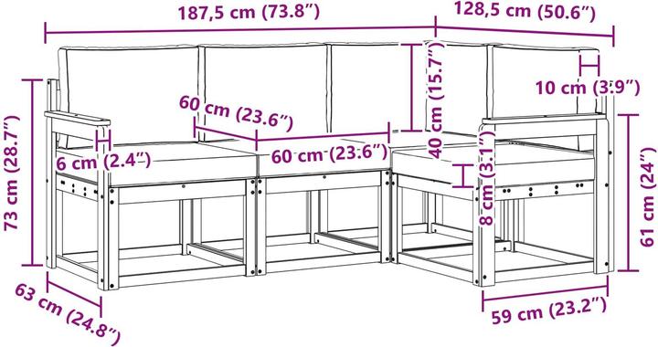 Produktbild vidaXL Outdoor-Sofa