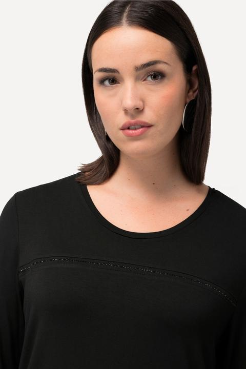 Immagine prodotto Ulla Popken Maglia classica con applicazioni, scollo a girocollo e maniche lunghe (50, 52)