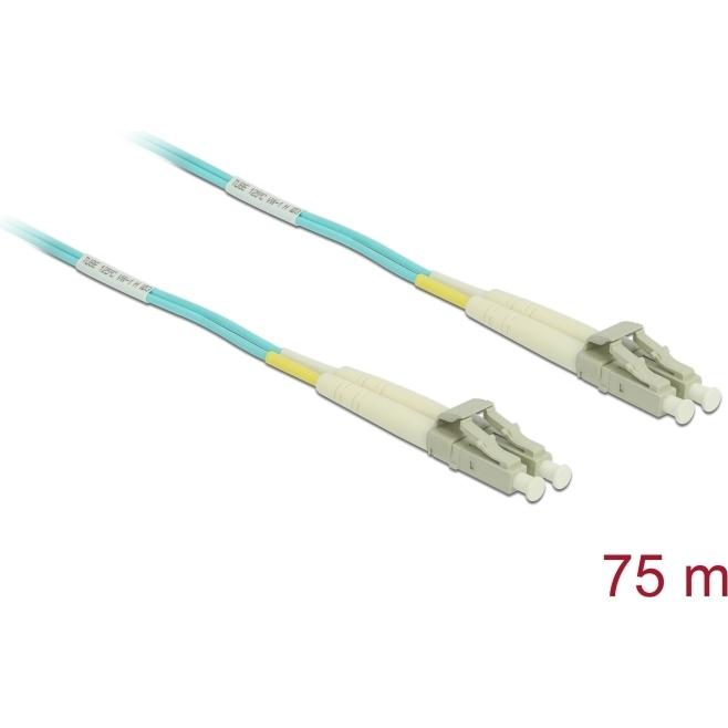 Delock Kabel Lichtwellenleiter LC Duplex Multimode OM3 75 m (S/UTP, CAT8.1, 75 m), Cavo di rete