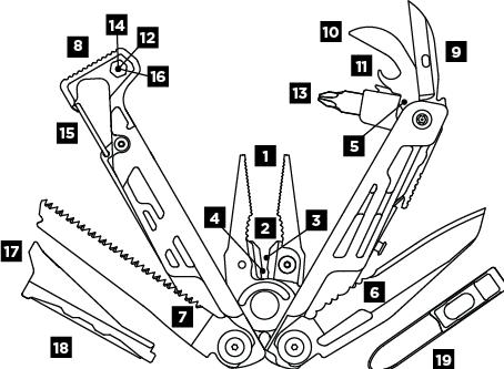 Produktbild Leatherman Signal Samurai Edition Damascus (19 Funktionen)