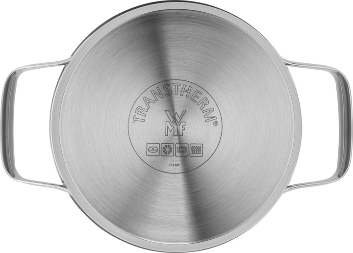 Actual product image WMF Cooking Pot Meat Pot Induction 16cm Glass Lid Belmonte Stainless Steel 18/10 (Pot, Stainless steel)