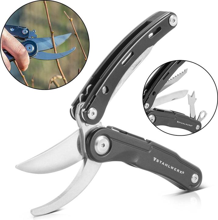 Actual product image Stahlwerk Multitool 5 Tools Pocket knife Multifunctional tool Garden shears (5 Functions)