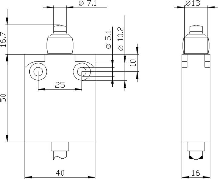 Produktbild Siemens Endschalter,Metall,40mm,w/runder Taster