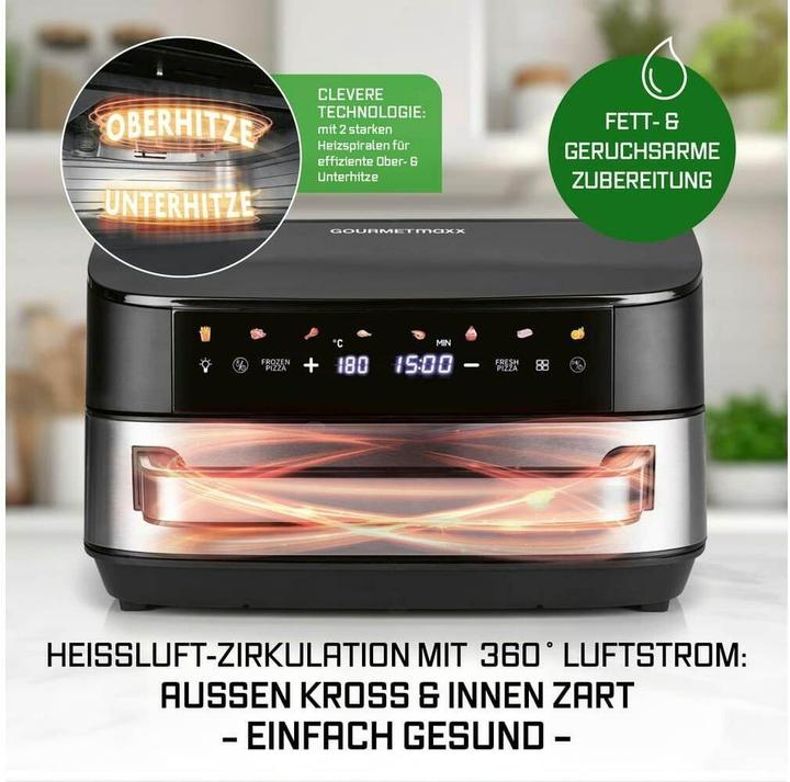 Actual product image Gourmetmaxx Heissluftfritteuse mit XXL-Garfläche 7 l, Detailfarbe