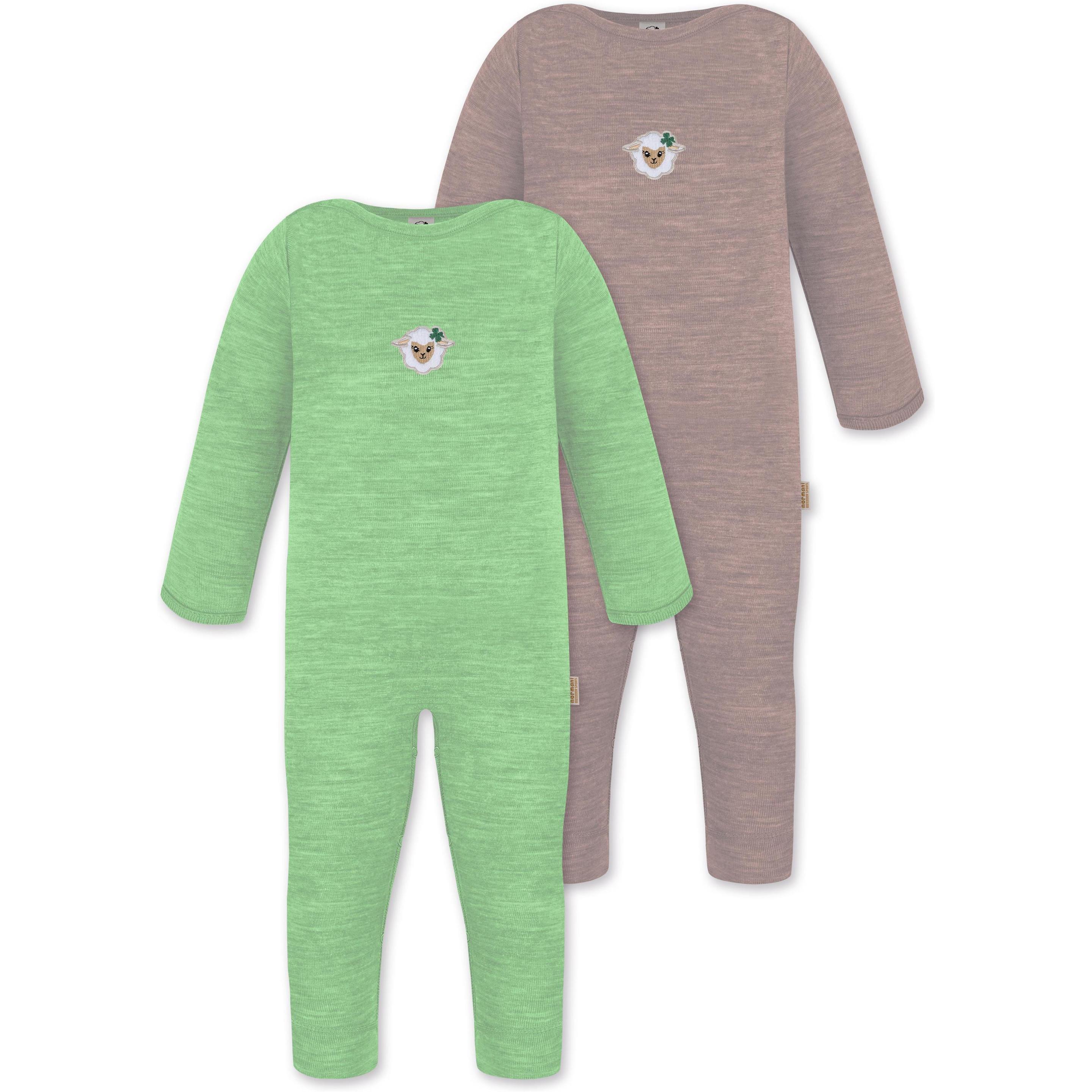 Normani, Herren, Strampler, 2er Pack Baby Merino Strampler „Tangoio" - 9595, Rosa, (74)
