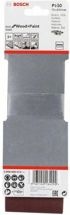 Produktbild Bosch Professional Zubehör PRO X440 Schleifband, 75 x 533 mm, G150 (150)