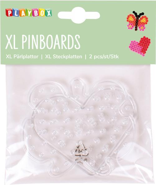 Playbox Steckplatten für Bügelperlen - Schmetterling und Herz - 2er Set