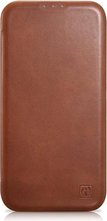 Actual product image iCarer CE Oil Wax Premium Leather Folio Case for iPhone 14 Plus Magnetic Flip Case MagSafe Brown (AK (Apple iPhone 14 Plus)