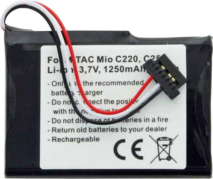 Actual product image AccuCell Battery Mitac Mio C220, C230, C250, PNA3040