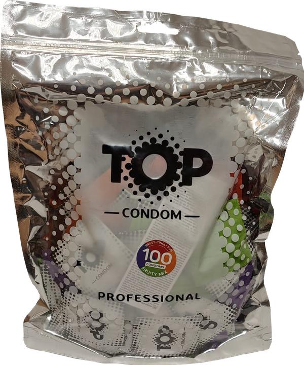 TOP Fruity Basket, 100 Kondome – aromatisiert, farbig, 53 mm, Silikonöl-befeuchtet (100 pcs.)