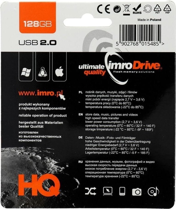 Image du produit IMRO AXIS / Clé USB 128G (128 GB, USB 2.0, Purple) (128 Go, USB-A, USB 2.0)