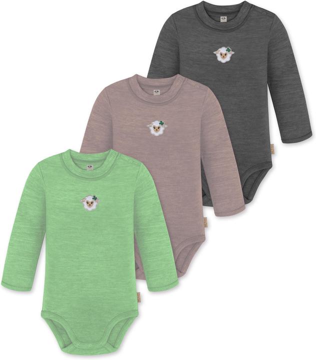 Produktbild Normani 3er Pack Baby Merino Langarmbody „Tuai" - 9403 (62)