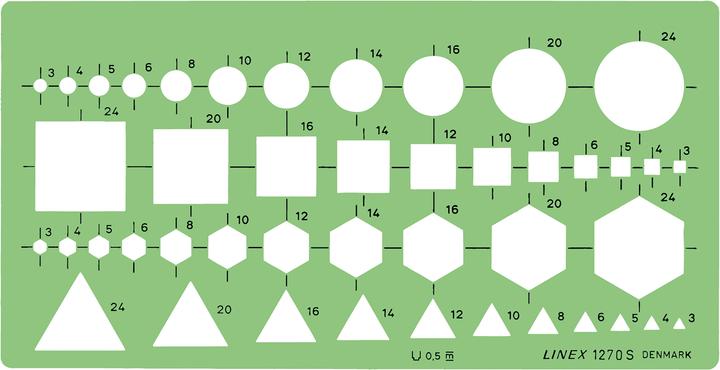 Linex Kombinationsschablone (19.50 cm, Kunststoff)