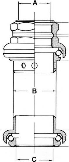 Produktbild Tange Gewinde Steuersatz 1" Alu (Schwarz)