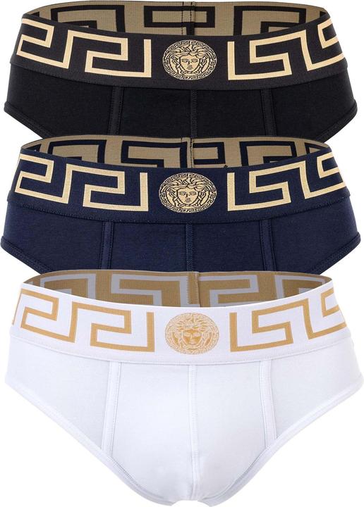 Actual product image Versace Underpants Tri-Pack Slip Jersey Topeka Bi-Stretch Cotton Organic New Logo (S, pack of 3)