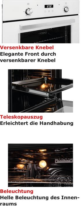 Produktbild Exquisit EBE76-9-H-020 weiss, Einbaubackofen