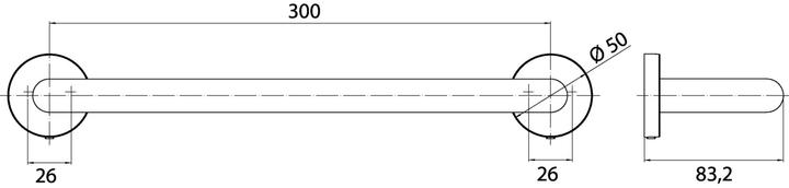 Actual product image Emco round bath handle 300mm, 4370