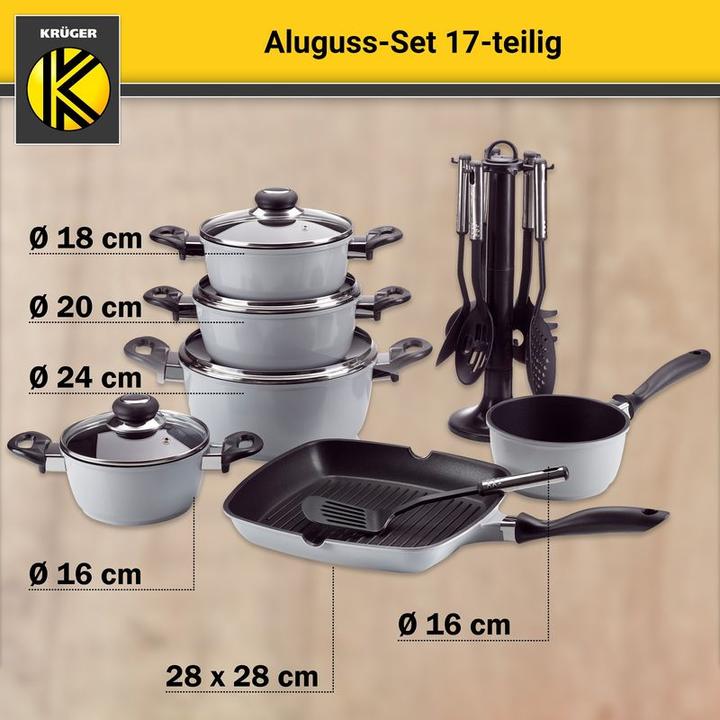 Produktbild Krüger Set Aluguss-Kochgeschirr (28 cm, Aluminiumguss)