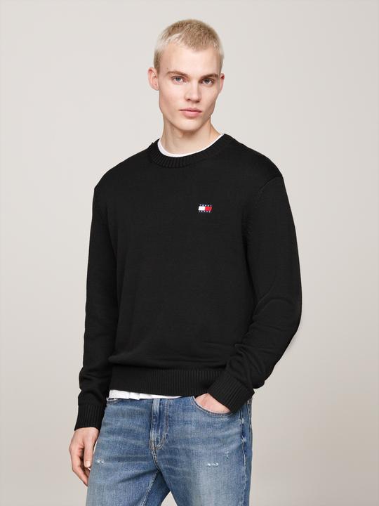 Image du produit Tommy Hilfiger Tommy Jeans Regular Badge Wolmix Trui - Zwart - Maat M (M)