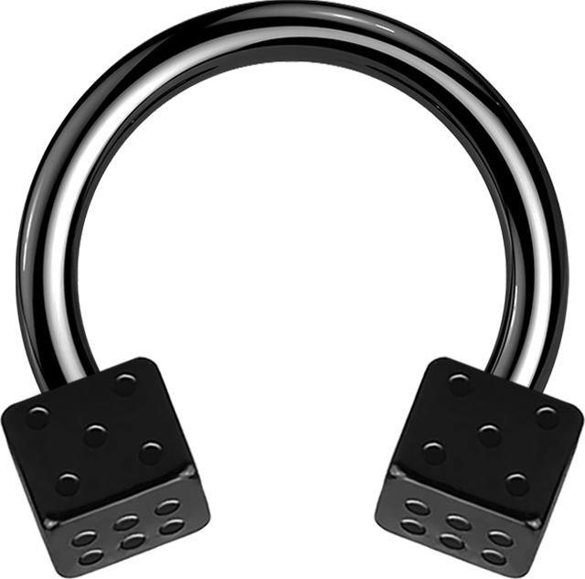 Image du produit Star Piercing Micro Circular Barbell noir avec deux cubes (sans laiton, Acier chirurgical 316L)