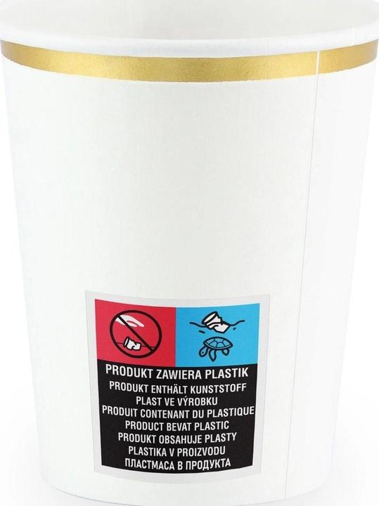 Actual product image Partydeco Mug White (6 pieces) (6x)