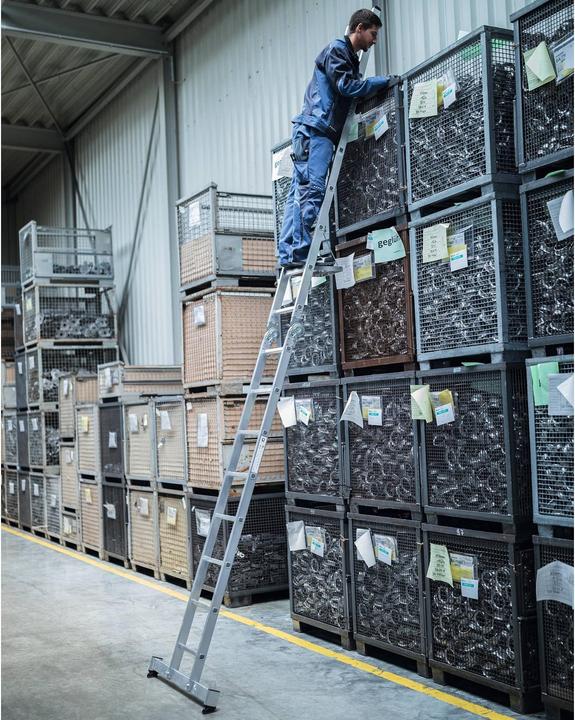 Produktbild Munk Klappleiter 2-teilig mit nivello-Traverse 2x4 Sprossen (Stehleiter, 250 cm)