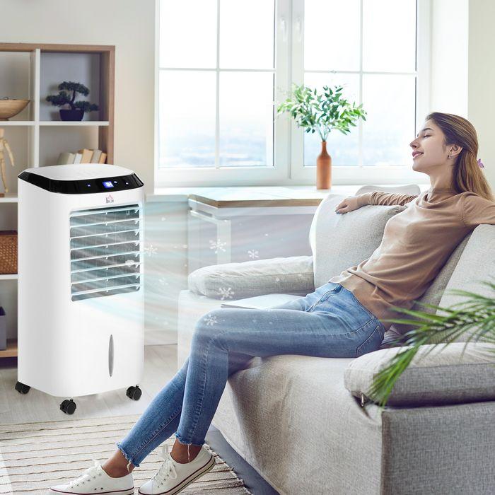 Produktbild Swisshandel24 Mobile Klimaanlage mit Luftbefeuchtung Wasserkühlung Klimagerät Luftkühler 8h Timer Fernbedienung Nu (20 m²)