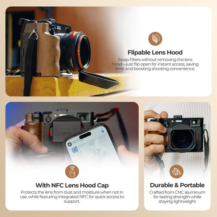 Immagine prodotto Freewell Fuji X100 Series Real Lens Hood (Silver) (Confezione)