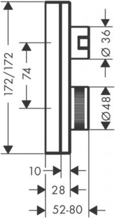 Immagine prodotto Axor Edge Thermostat a scomparsa con valvola di intercettazione, taglio a diamante