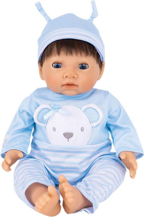 Tiny Treasures Blue Bear Doll Brown Hair (30543)