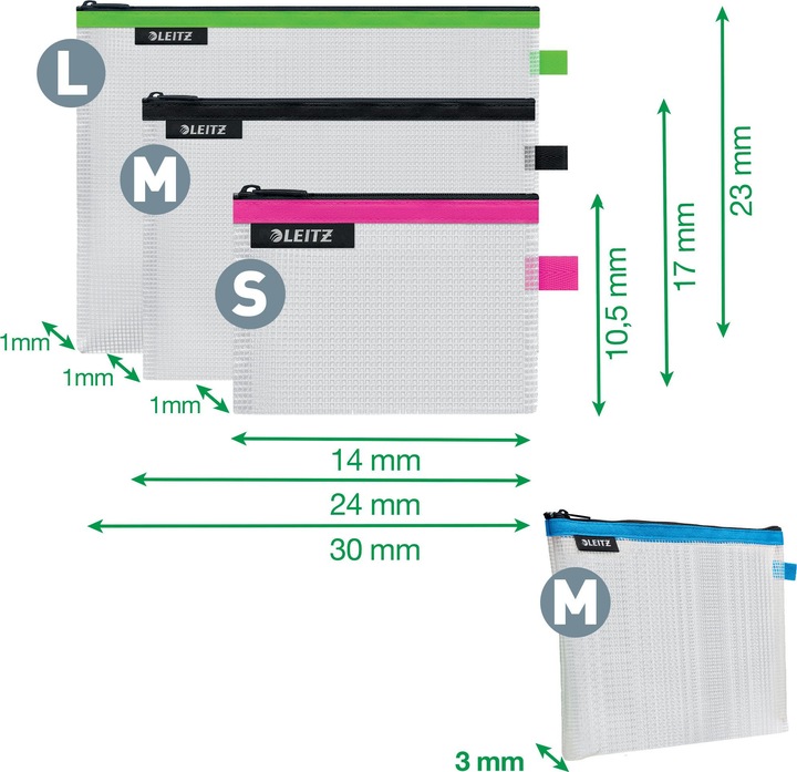 Image du produit Leitz Pochette à fermeture éclair WOW (A4+, 4 x)
