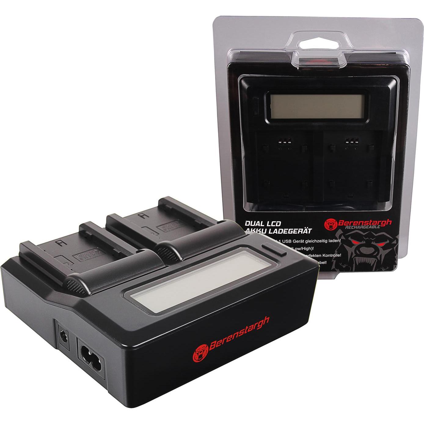 Berenstargh Dual LCD USB Ladegerät f. Fuji NP-W235 Fujifilm X-T4 XT4 (Caricabatterie per fotocamere), Alimentatore fotocamera