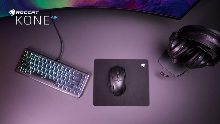 Produktbild Roccat Kone Air schwarze kabellose Gaming-Maus (Kabelgebunden, Kabellos)