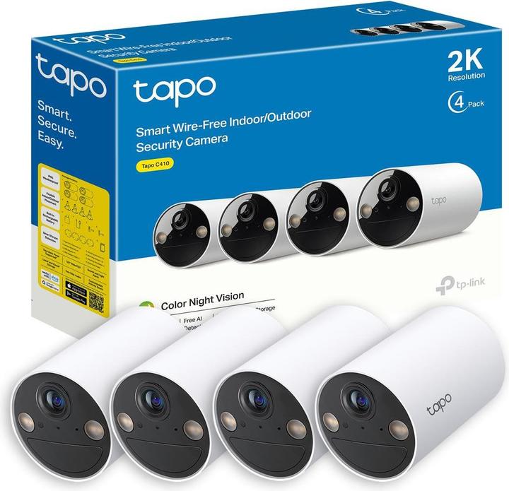 Actual product image TP-Link Tapo C410 udendørs overvågningskamera 4-pack (2304 x 1296 Pixels)